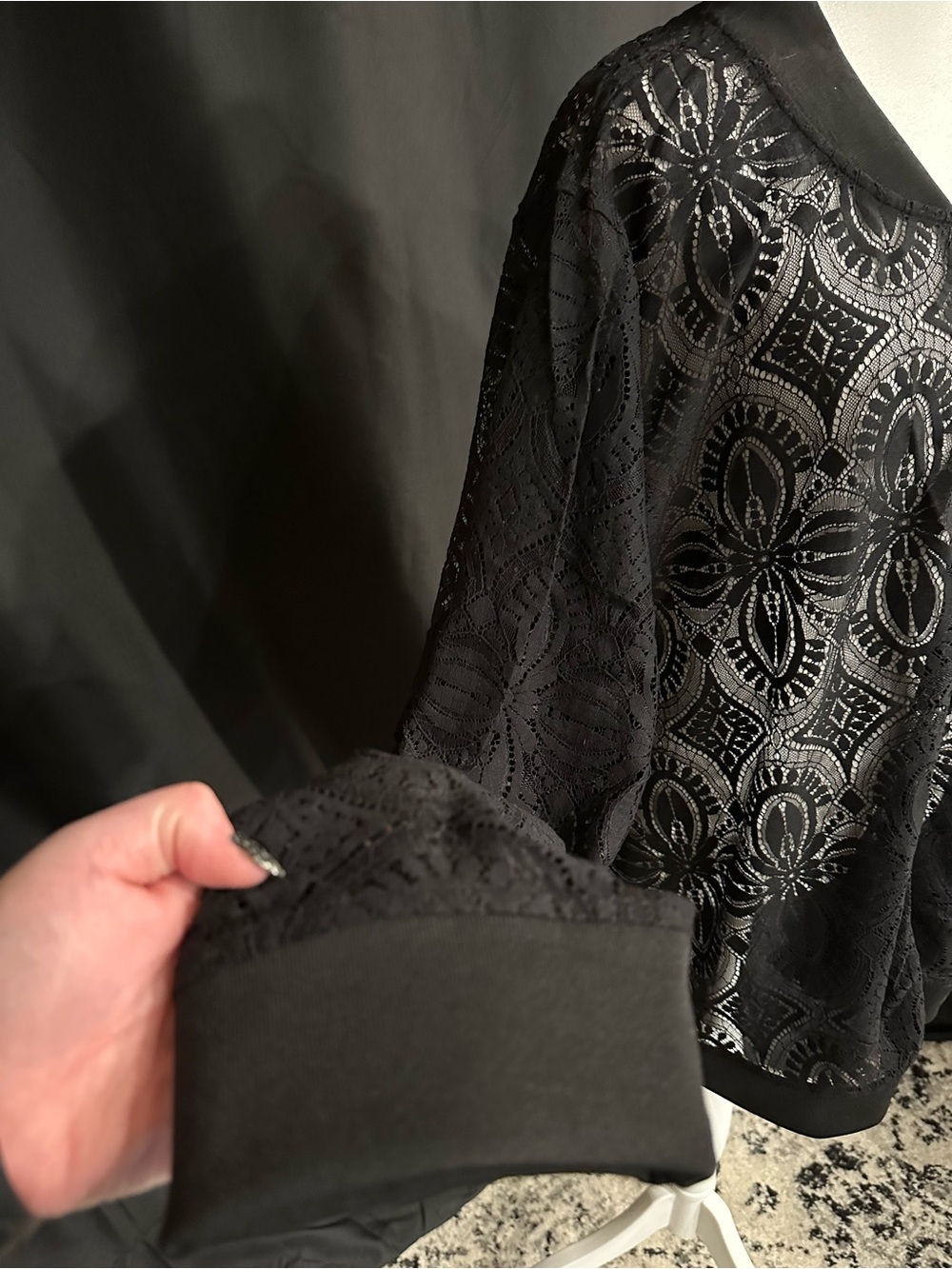 torrid Black Sheer Lace Bomber Jacket - Picture 3 of 9